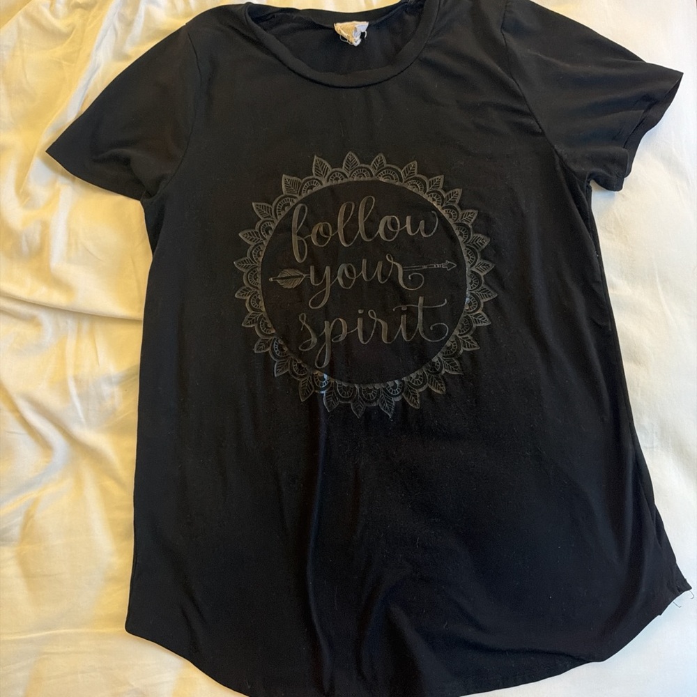 Black Graphic Tee with Inspirational Design